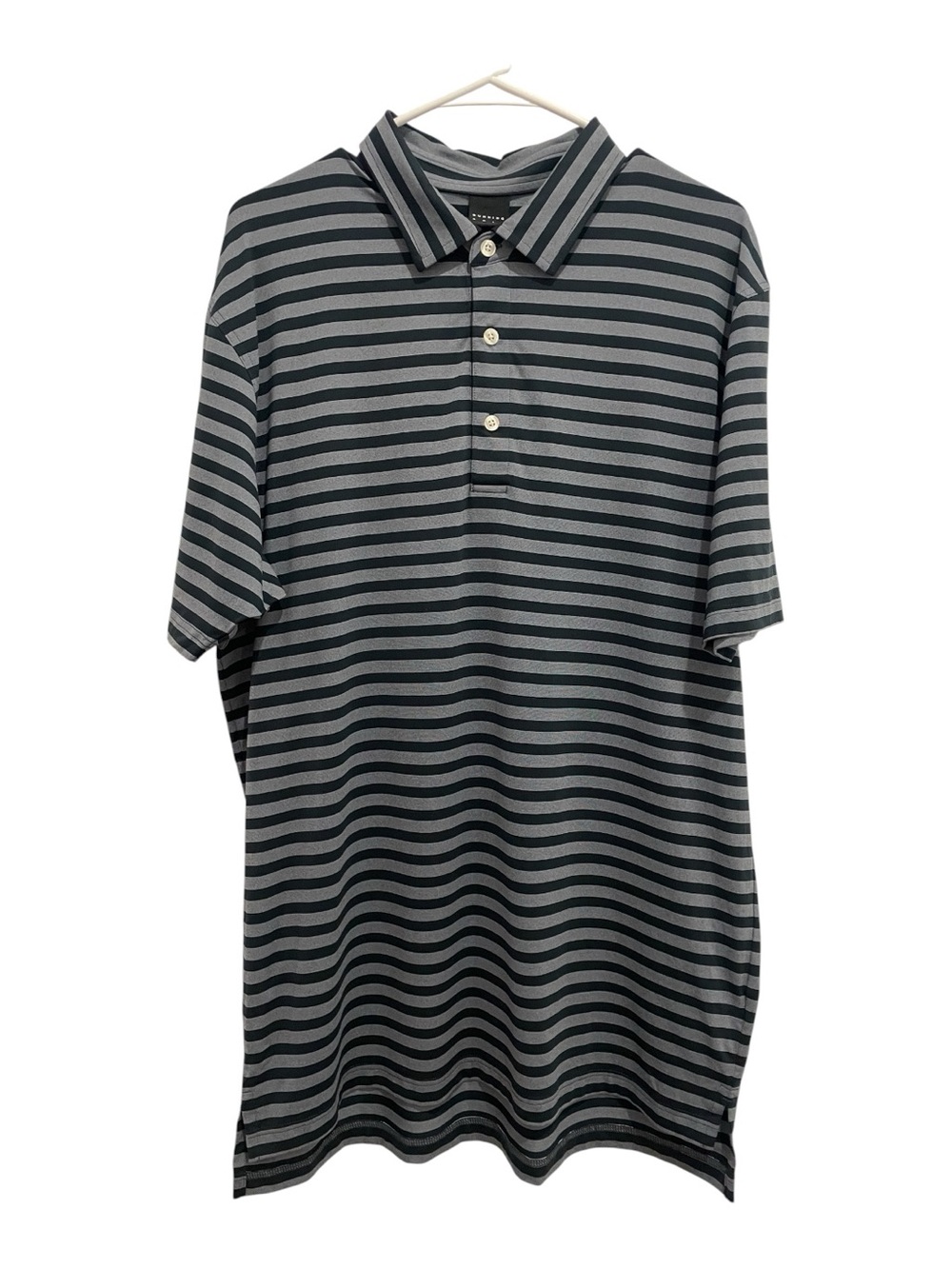 Dunning Men’s Black and Gray Striped Golf Polo
